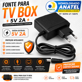 Fonte De Energia Para Tv Box 5V 2A