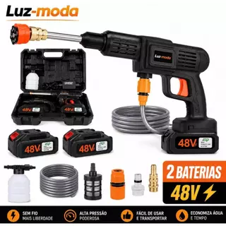 Lavadora de Alta Pressão Sem Fio 48V Baterias Recarregáveis Kit Completo Luz-moda