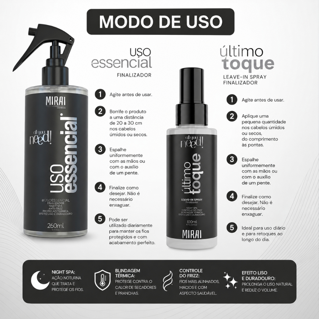 Leave-in Último Toque Mirai com protetor térmico 260 ml — foto 4