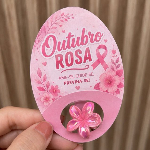 Card presilha flor outubro rosa- lembrança outubro Rosa | Shopee Brasil