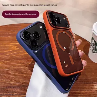 ALUBEN Capa Magnética Fosca em Acrílico para Smartphone 11-17 Compatível com Carregamento Sem Fio, Proteção Anti-Impacto