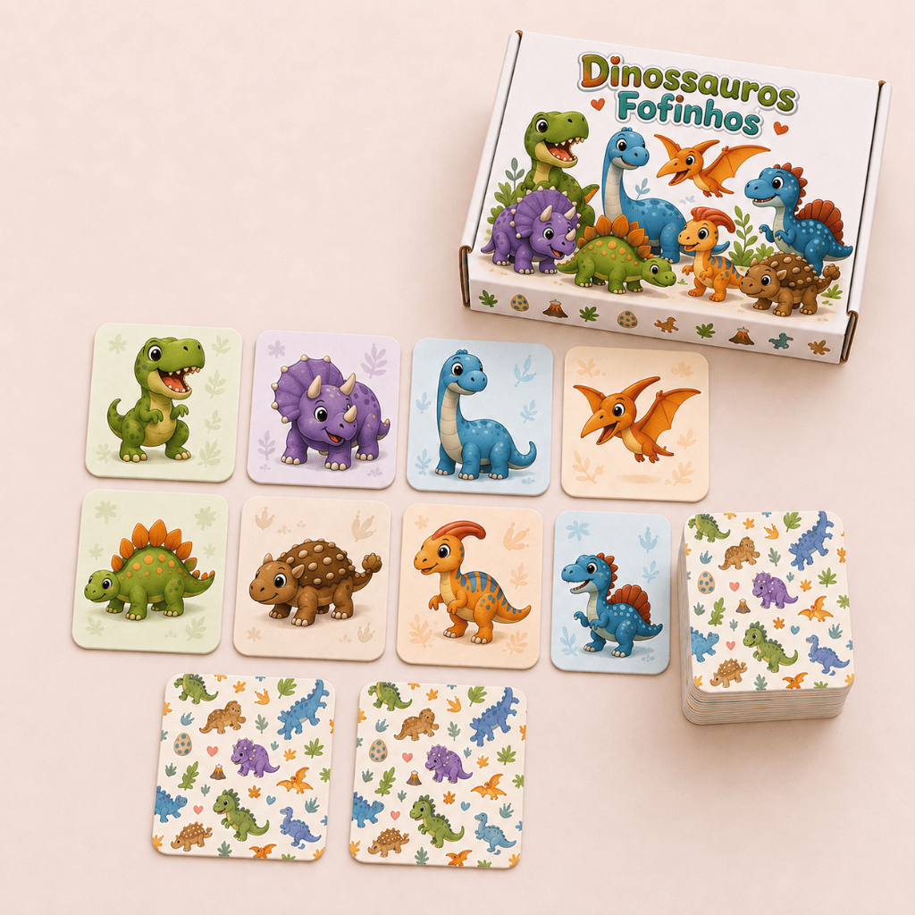 Jogo da Memória Personalizado para Festas — Dinossauros