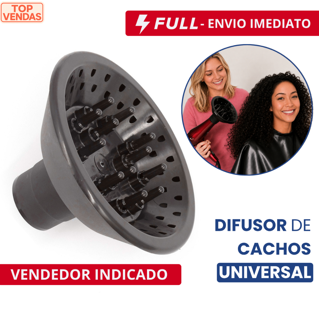 Difusor Cachos Universal Para Secador Taiff Vários Modelos