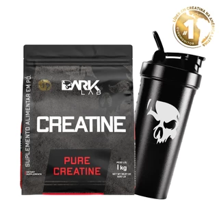 Creatina refil 1kg monohidratada + Coqueteleira Fuse com Rede 700ml Preta - Dark Lab