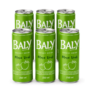 Energético Baly Maçã Verde 250ml Pack 6 Unidades