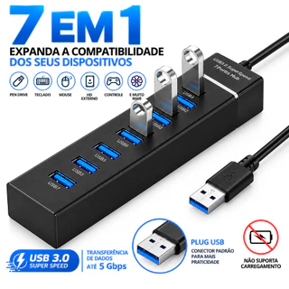 HUB USB-C Extensor 4 Portas Adaptador 3.0 PC Notebook Type C
