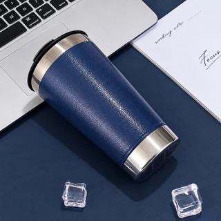 Copo Térmico 473 ml em Aço Inox Parede Dupla com Tampa e Abridor para Bebidas Quentes e Geladas