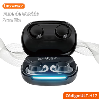 Fone de Ouvido Sem Fio UltraMax ULT-H17 Bluetooth 5.3 com Barra LED Frontal e Microfone HD