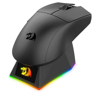 Mouse Gamer Redragon King Ultra Preto com Base de Carregamento Magnético 45000 DPI Ultraleve Peso 55g RGB M999
