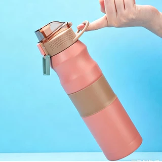 Garrafa Térmica Inox 304 680ml Alça e Tampa Antivazamento Mantém Quente Frio Para Academia Bike Camping Uso Di