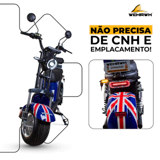 Scooter Moto Elétrica WeHawk WX-11 1000W 60V/20Ah Bateria de Lítio Removível
