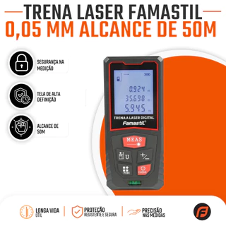 Trena Laser Digital Famastil Múltiplas Unidades Profissional Construção Arquitetura Medição Rápida