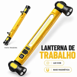 Lanterna de Trabalho LED Portátil Recarregável 360° para Oficina Carro Reparo Emergência