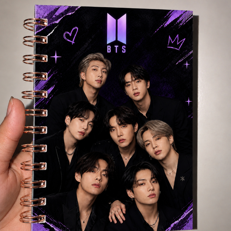 CADERNO BTS,ARMY, ANOTAÇÕES, DORAMA, K-POP, A6 | Shopee Brasil