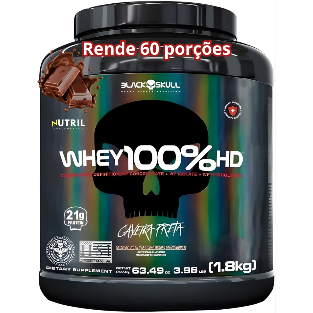 Whey Protein 100% HD 1,8kg Black Skull – Ganho de Massa, Recuperação ...