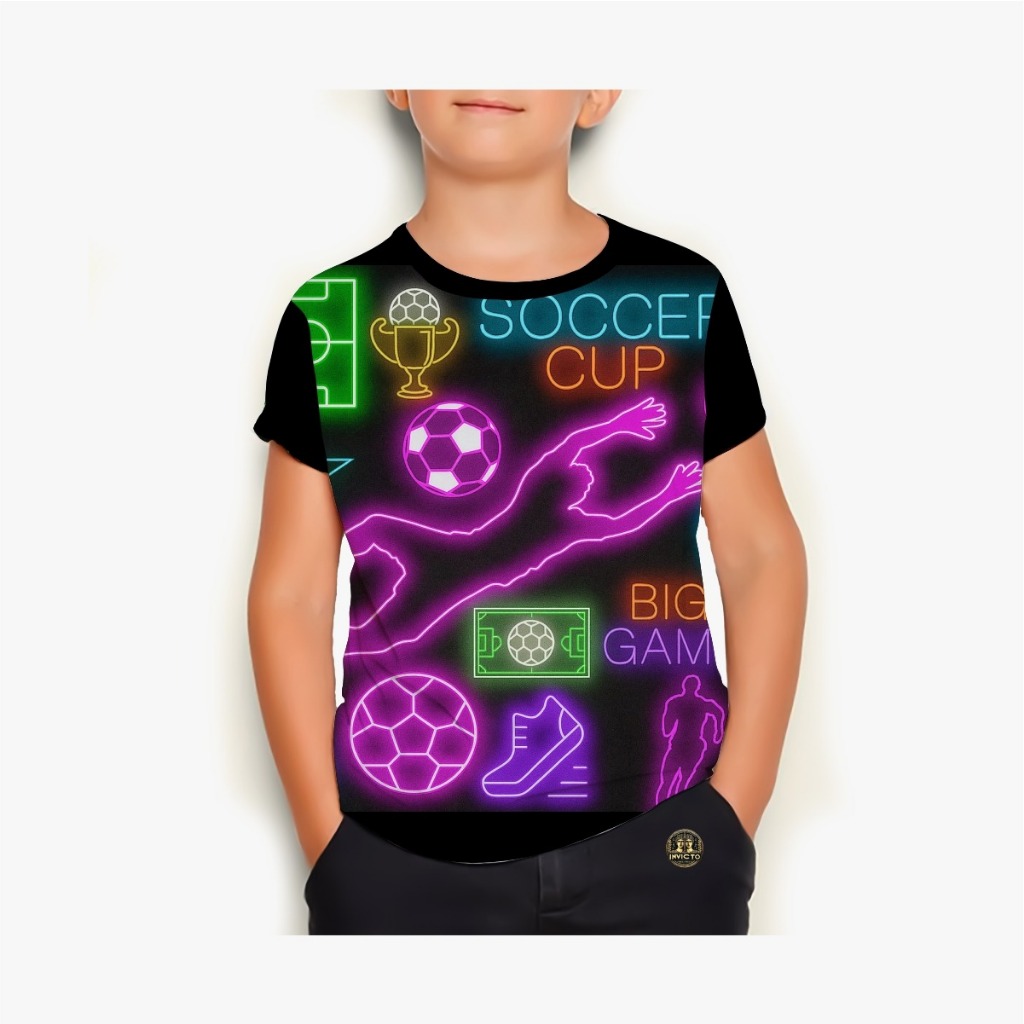 Camisa Infantil Neon Brilha no Escuro Camiseta Unissex | Shopee Brasil