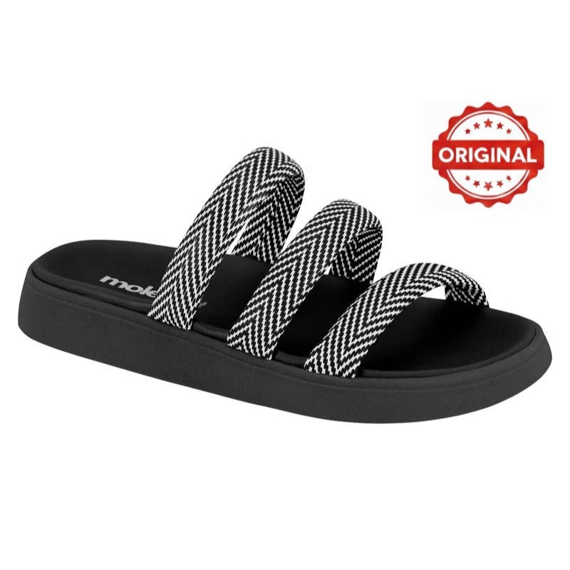 Sandália Slide Moleca Flatform Birken Original Confortável Tiras Largas 5469.146