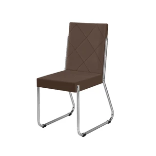Cadeira de Jantar Liz com Encosto e Assento Estofados Revestidos em Suede Aço Nobre em Oferta na Shopee