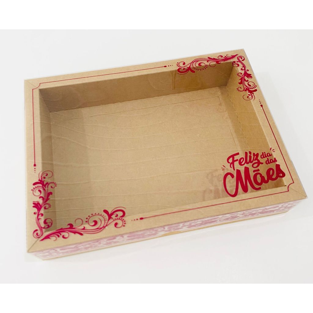 Caixa Feliz dia das Mães para presente 23x19x5 cm kit 10 até 40 caixas com borda Embala Cristal em Oferta na Shopee