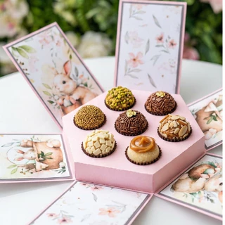 Caixa Sextavada Páscoa Luxo - Lembrancinha Personalizada Coelho Candy Color - Embalagem para Doces e Presentes 1 unidade em Oferta na Shopee