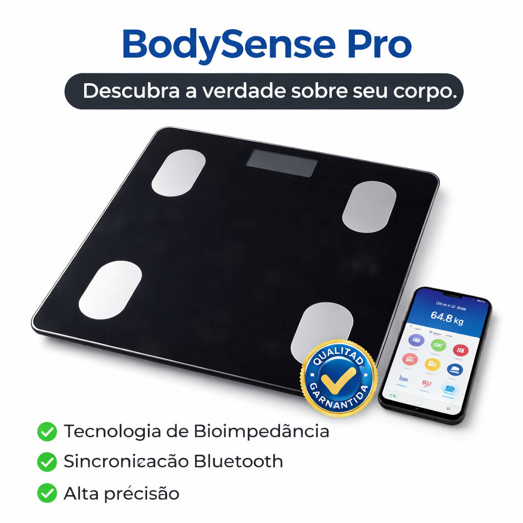 Balança Digital Inteligente BodySense Pro Elite Bluetooth Bioimpedância ...