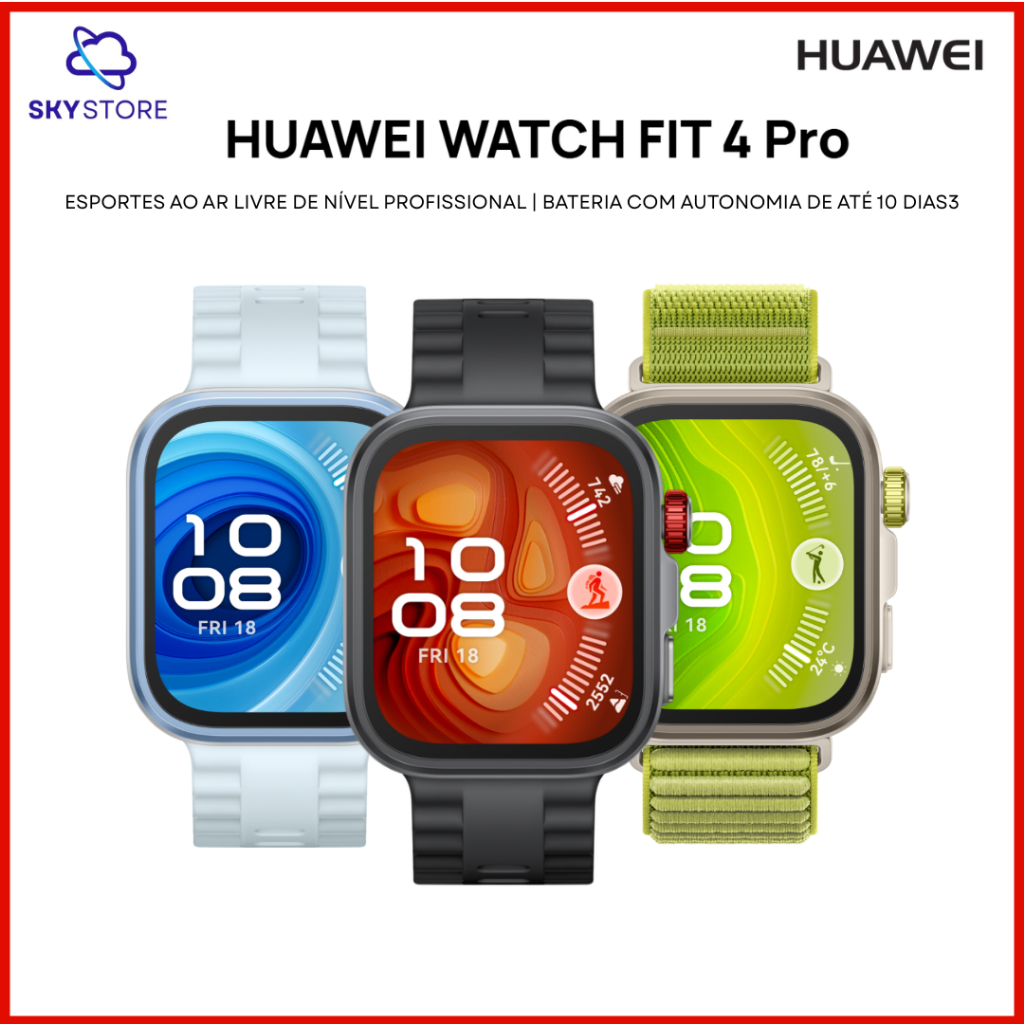 HUAWEI WATCH FIT 4 Pro Smartwatch Relógio Digital Esportes ao Ar Livre de Nível Profissional, Para Android e IOS