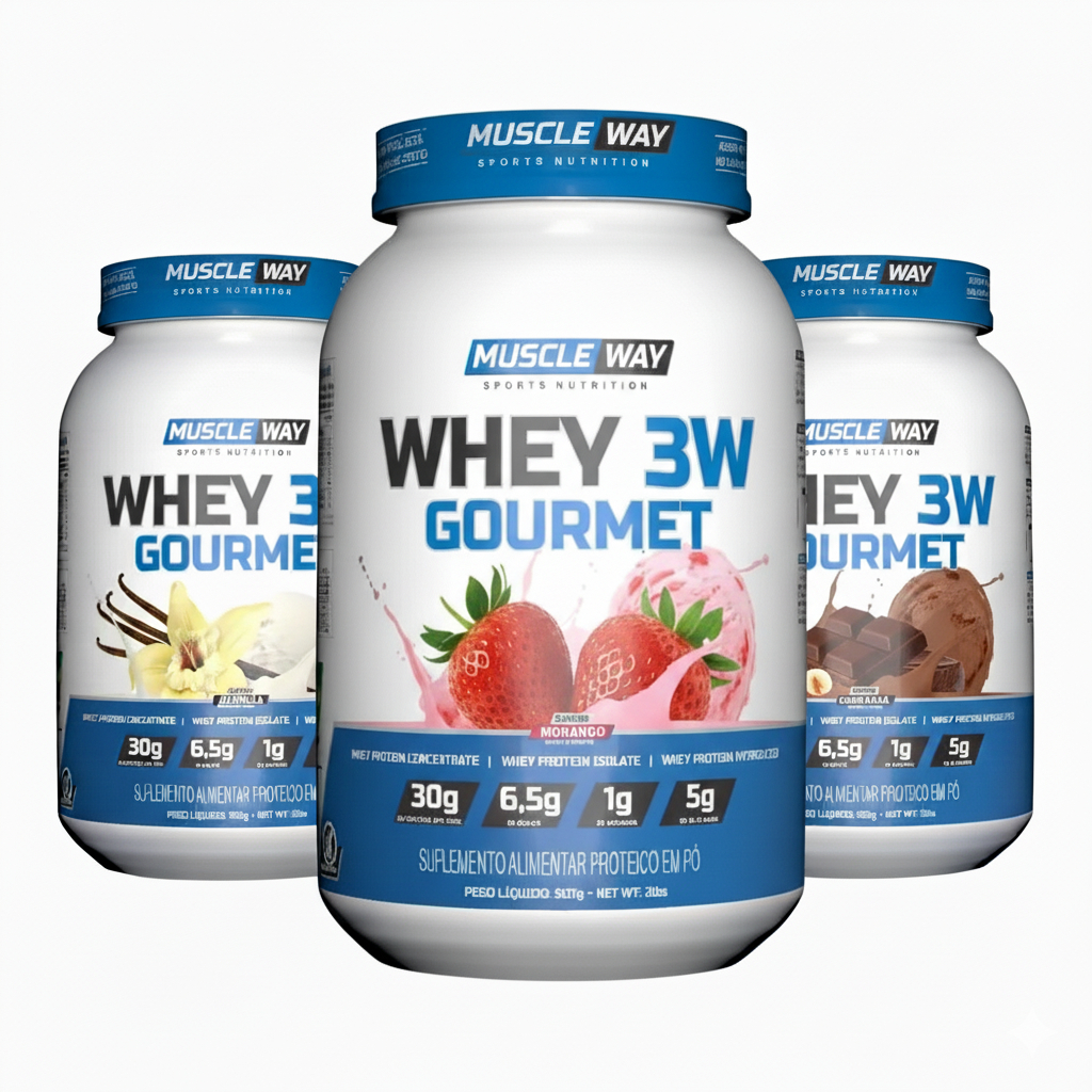 WHEY 3W GOURMET (PT 907g) - MUSCLE WAY | Shopee Brasil