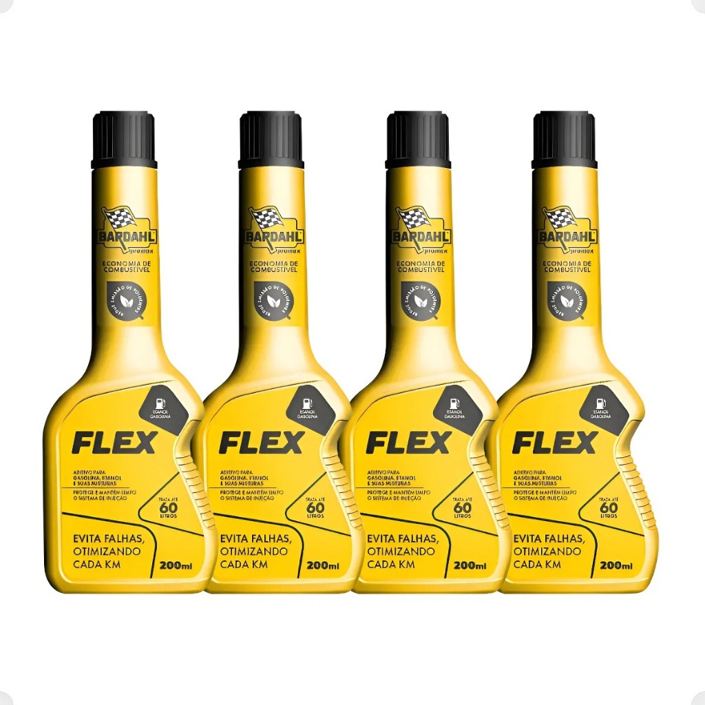 Kit 4 Bardahl Flex Aditivo Para Combustivel Motores Flex 200ml | Shopee ...