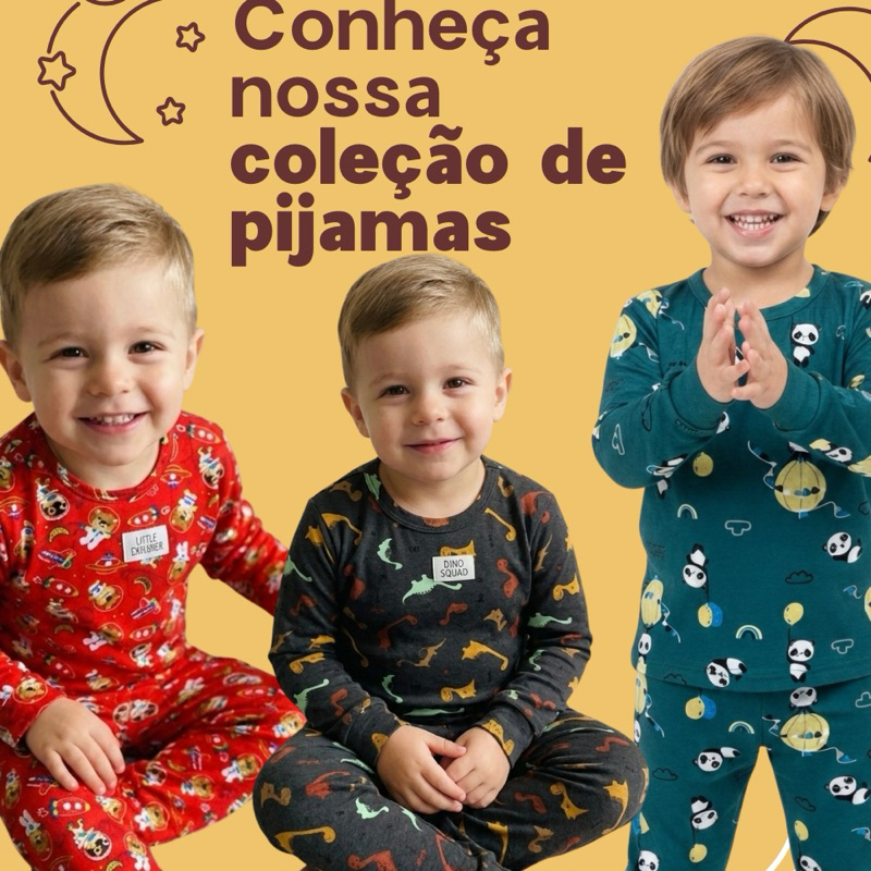Pijama Infantil Meninos Roupa de Dormir Conjunto inverno Roupa de Frio em Oferta na Shopee