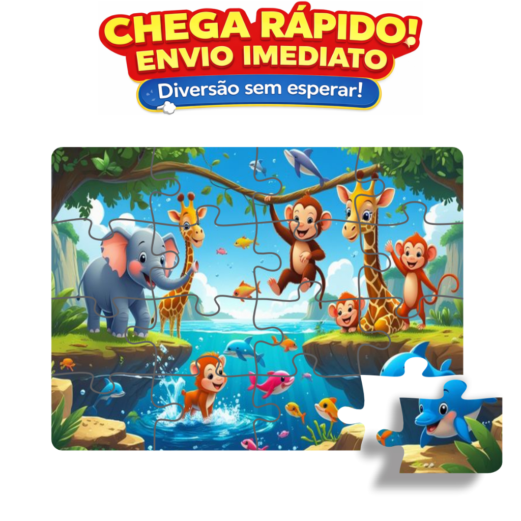 Quebra-cabeça Animais da Floresta Safari 20 peças