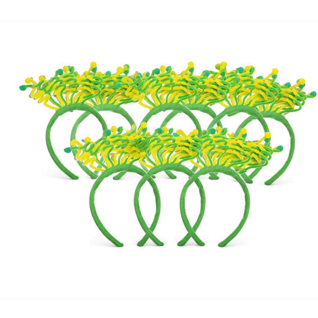 Kit de Tiara Brasil Copa Divertida com Molinhas Verde e Amarelo | Acessório Torcedor Festa Futebol em Oferta na Shopee