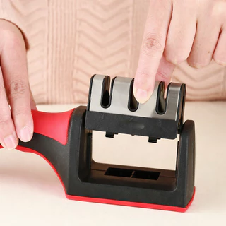 Afiador De Faca 3 Estágios Amolador Profissional Com Afiação Rápida Em Aço Inoxidável em Oferta na Shopee