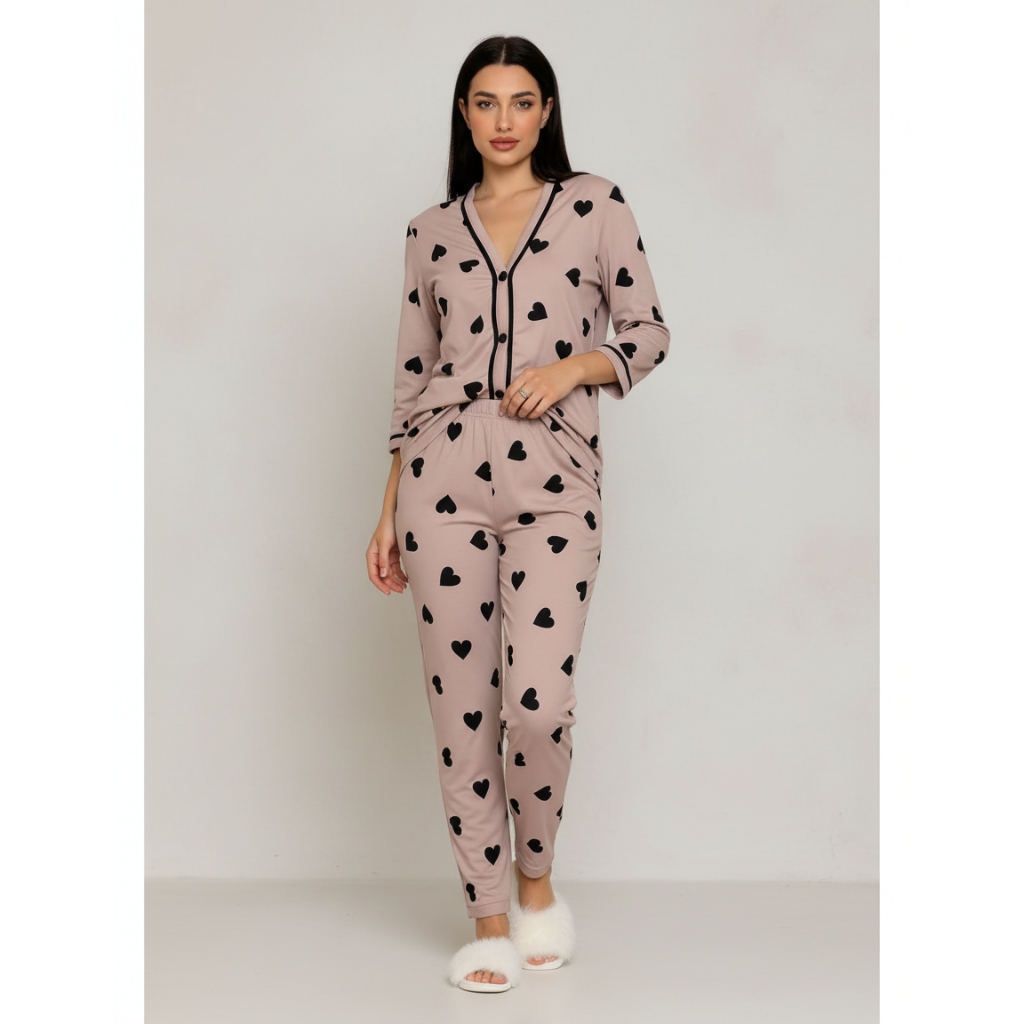 Pijama Feminino Americano Inverno Com Botões Roupa de Dormir Confortável Amamentação Malha Conforto em Oferta na Shopee