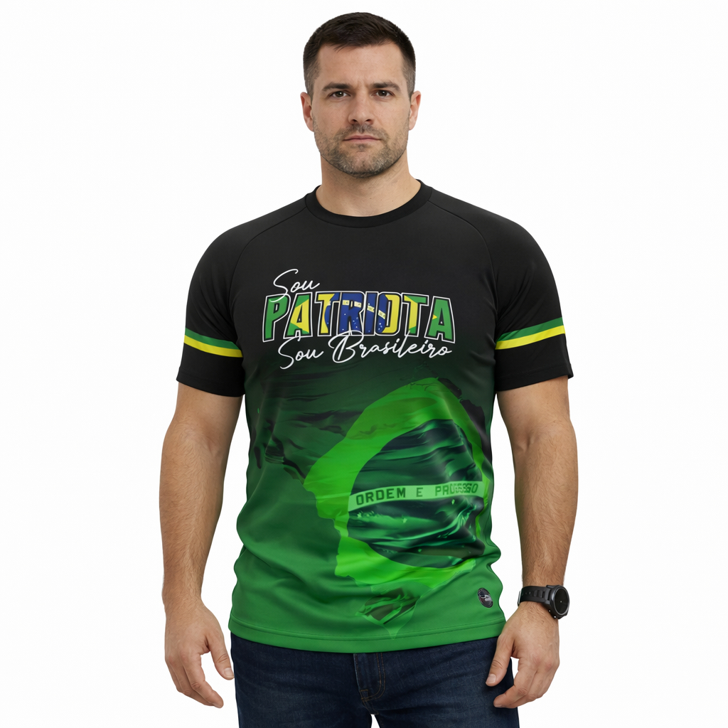 CAMISA, CAMISETA BLUSA DO BRASIL PATRIOTA MANGA CURTA  PROTECAO SOLAR UV50+ BOLSONARO em Oferta na Shopee