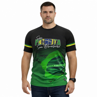 CAMISA, CAMISETA BLUSA DO BRASIL PATRIOTA MANGA CURTA  PROTECAO SOLAR UV50+ BOLSONARO em Oferta na Shopee