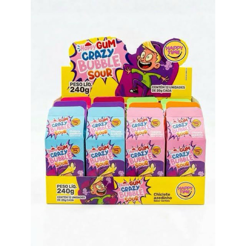 Happy＊Happy Chiclete azedinho Happy Gum Crazy Sour | Shopee Brasil