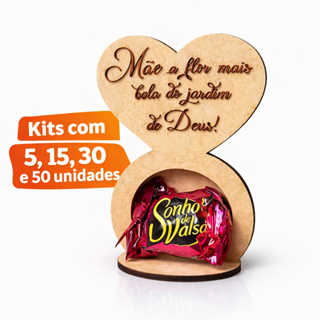 Kit Coração Porta Bombom em MDF Dia Das Mães Lembrancinha Especial para Mãe em Oferta na Shopee