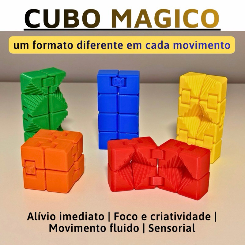 Cubo Mágico Infinito Triangular Fidget Toy Anti Estresse Ansiedade ...
