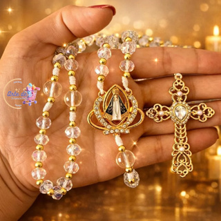 Terço Cristal Nossa Senhora Aparecida  + Caixinha - Lançamento