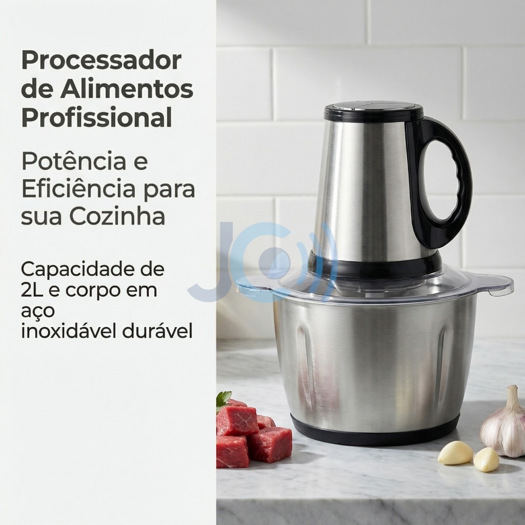 Moedor COM ALÇA Processador Elétrico Inox com 4 Lâminas 2L/3