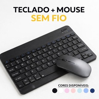 Kit Teclado e Mouse Sem Fio Bluetooth Ultrafino Portátil Recarregável Celular Notebook