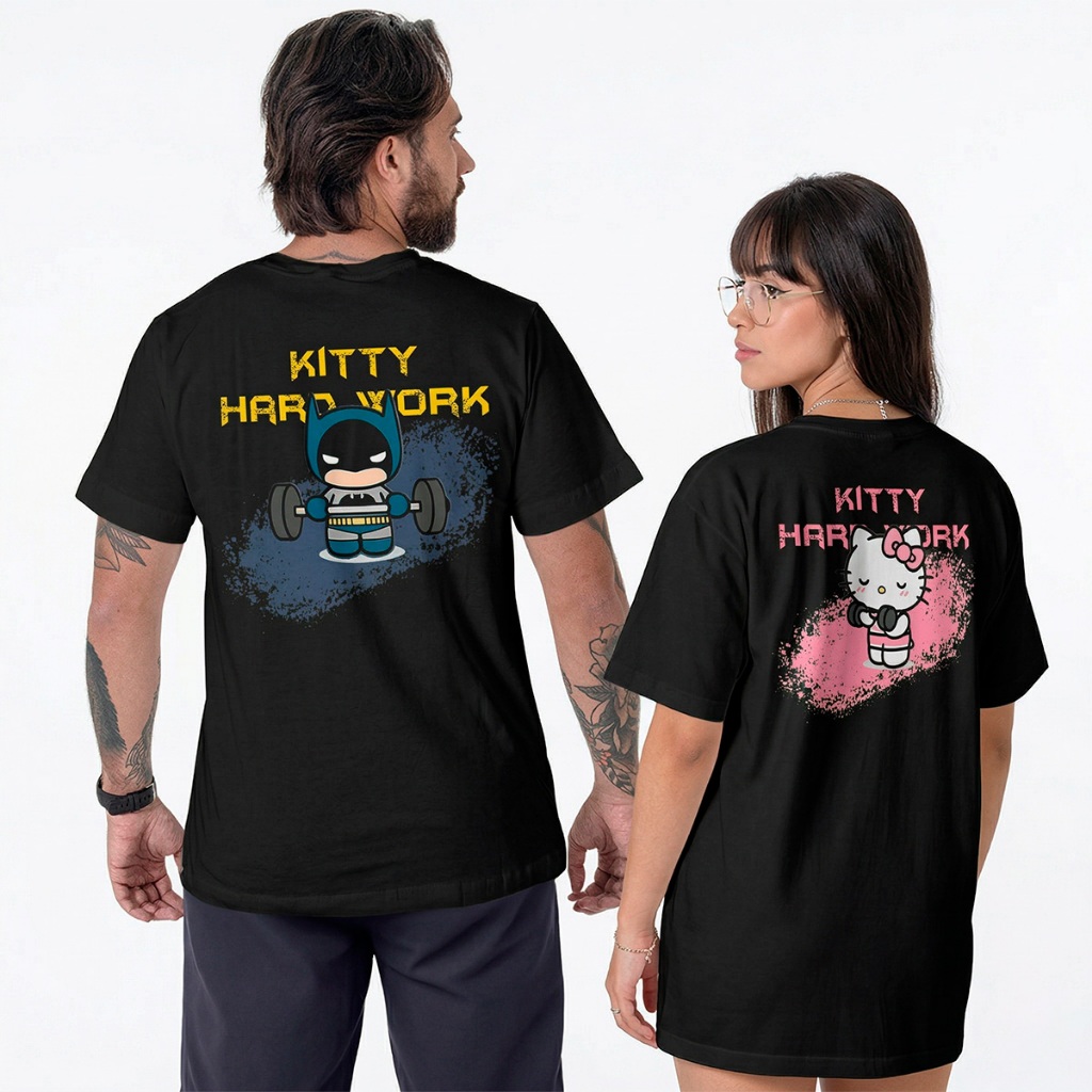 Kit Casal Treino Hello Kitty Hard Work Conjunto Academia 2