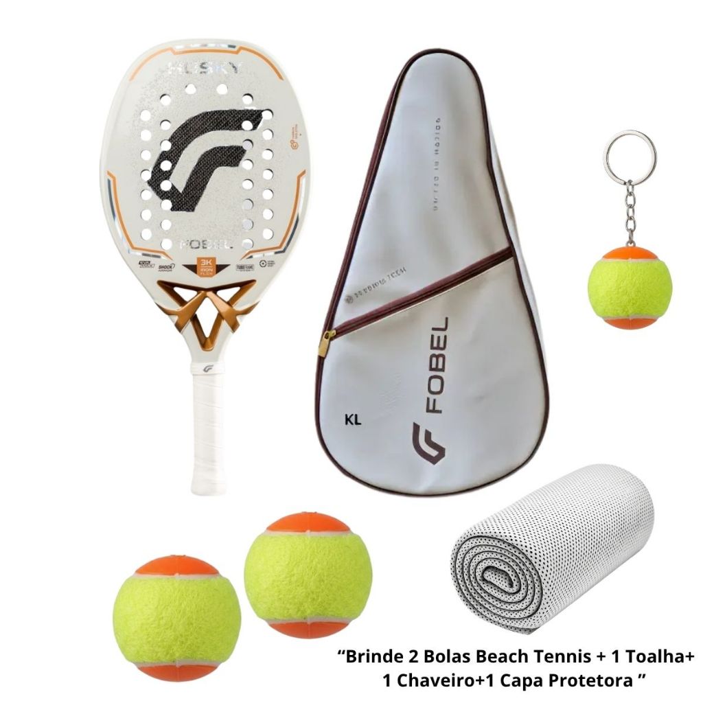 Raquete Beach Tennis Husky 2026 Fobel - Carbon 3k IronFlex +