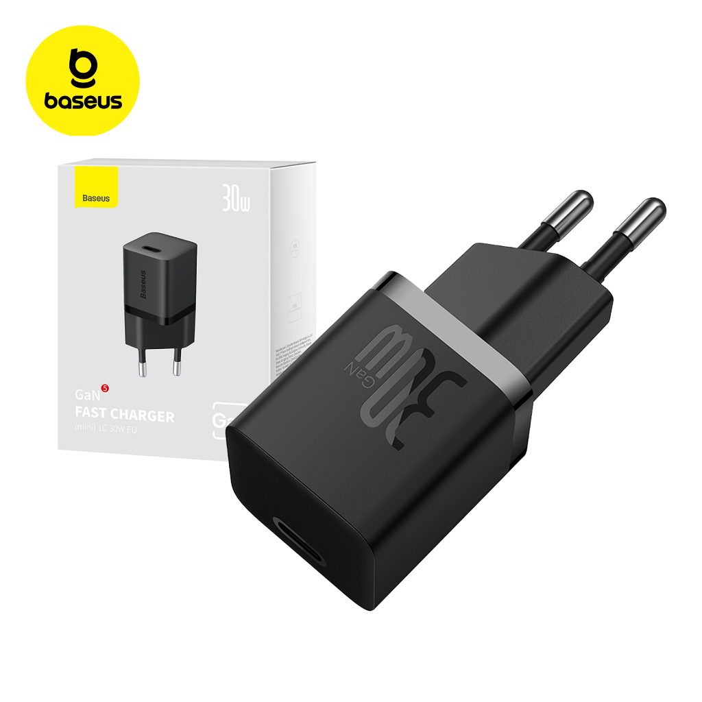 Baseus Carregador Turbo 30w Usb-c Gan5 Compacto Última Geração ...