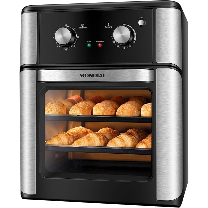 Air Fryer Forno Mondial, Analógica 12L, Preto, 2200W, 110V -