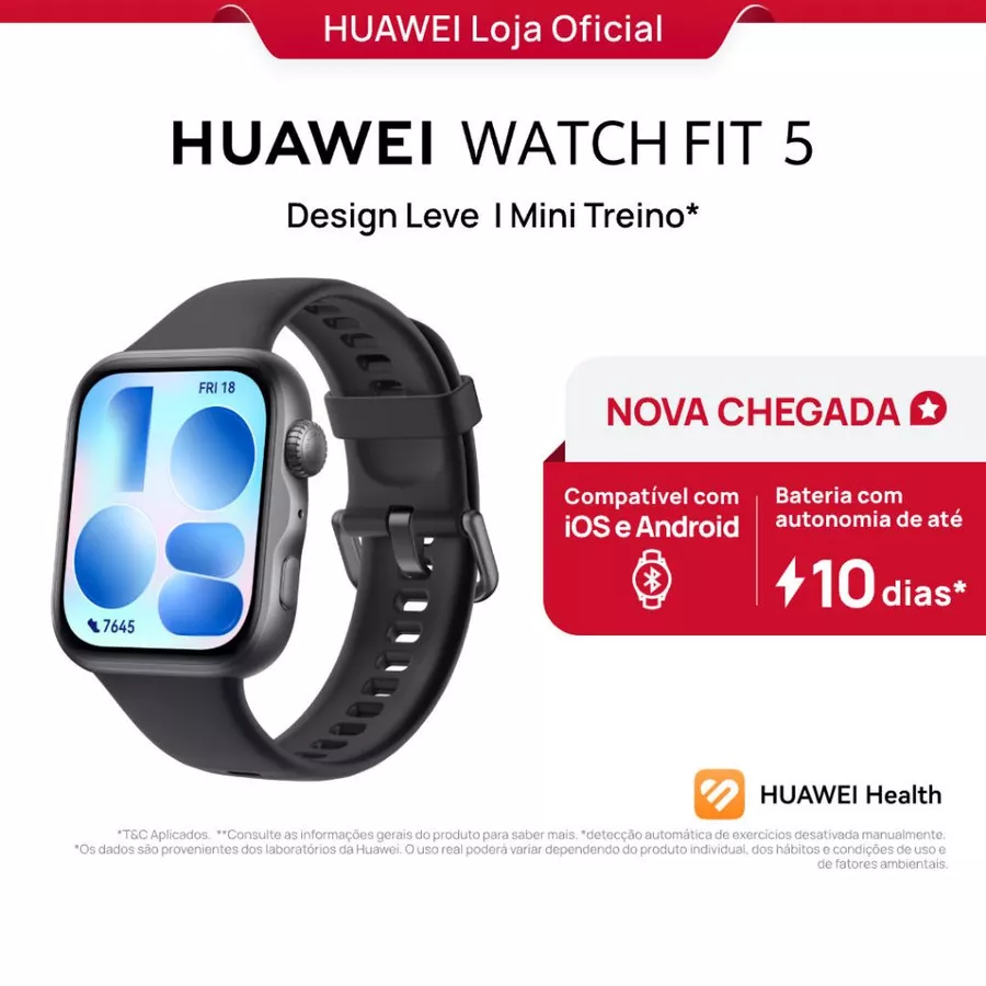 HUAWEI WATCH FIT 5 | Smartwatch Relogio | AMOLED de 182" Design Leve