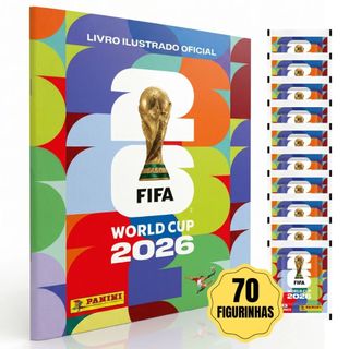 Kit Álbum Copa Do Mundo FIFA 2026 Brochura + 7/21/35/70 Figurinhas Pacotes Colecionáveis Originais — foto 5 — Achou Levou Brasil