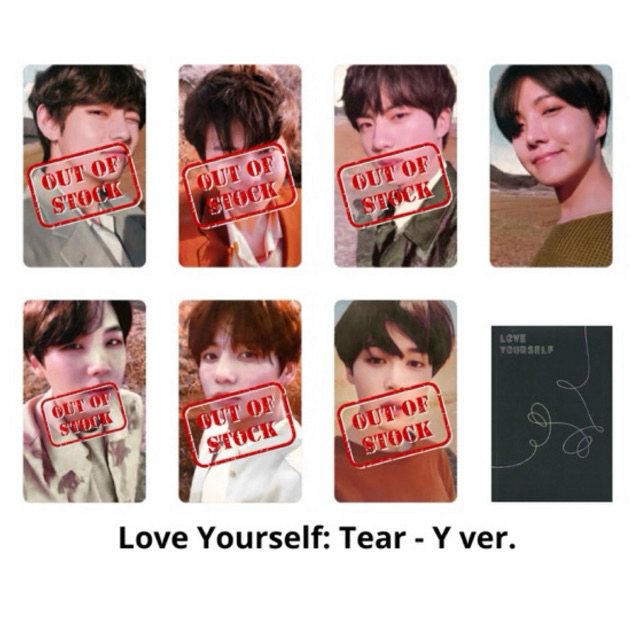BTS Photocard Oficial J-Hope Love Yourself Tear Y Ver | Shopee Brasil