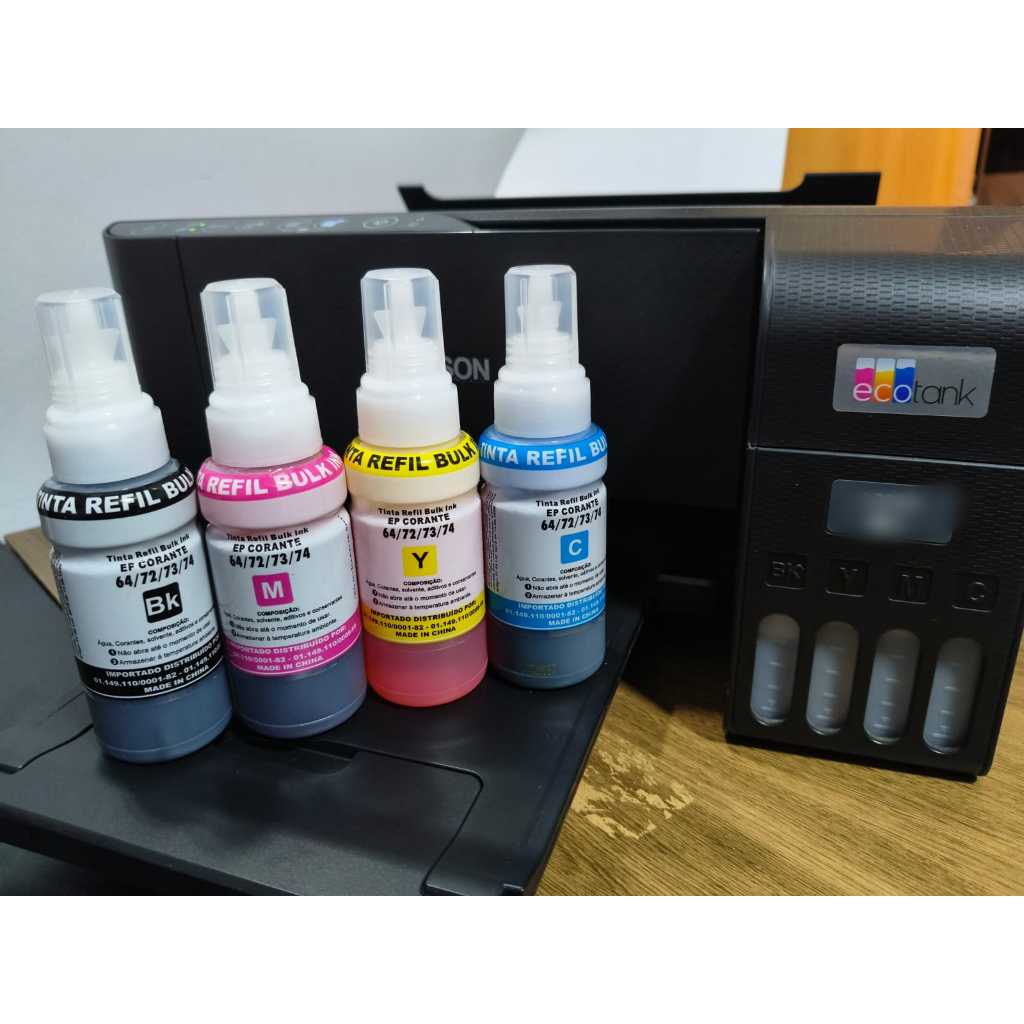 Tinta kora T664 Kit Combo 4 Refil ink Tinta T664 Para Impressora Epson ...