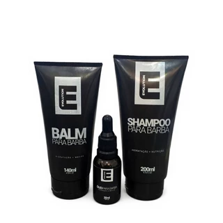 KIT BARBA BALM + OLEO + SHAMPOO PARA BARBA EVOLUTION BARBER